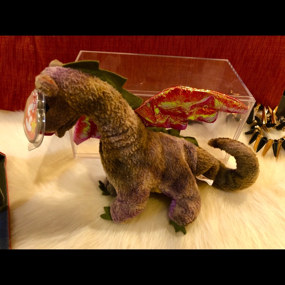 Rare Retired Beanie Baby - Scorch Dragon 1999